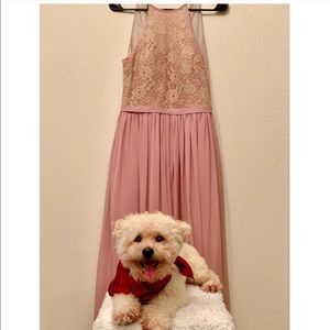 Blush A-Line princess bridesmaid dress